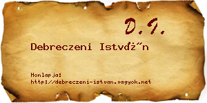 Debreczeni István névjegykártya